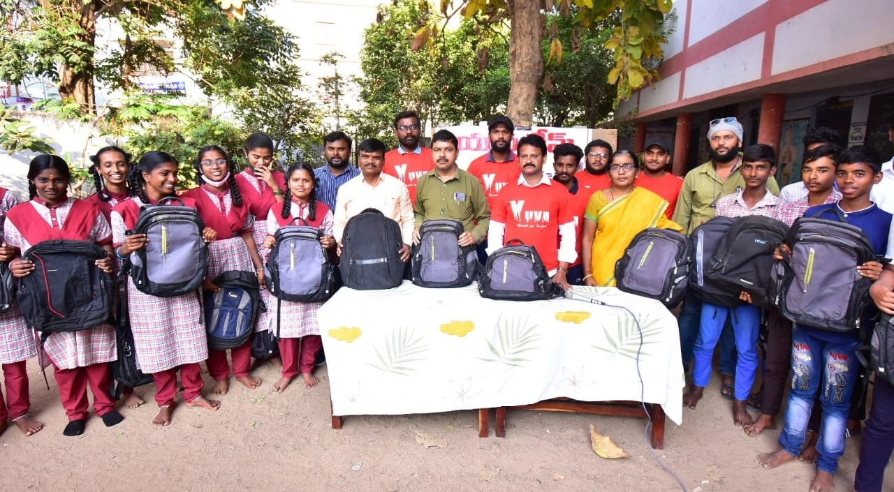 YUVA Team Volunteers and Children